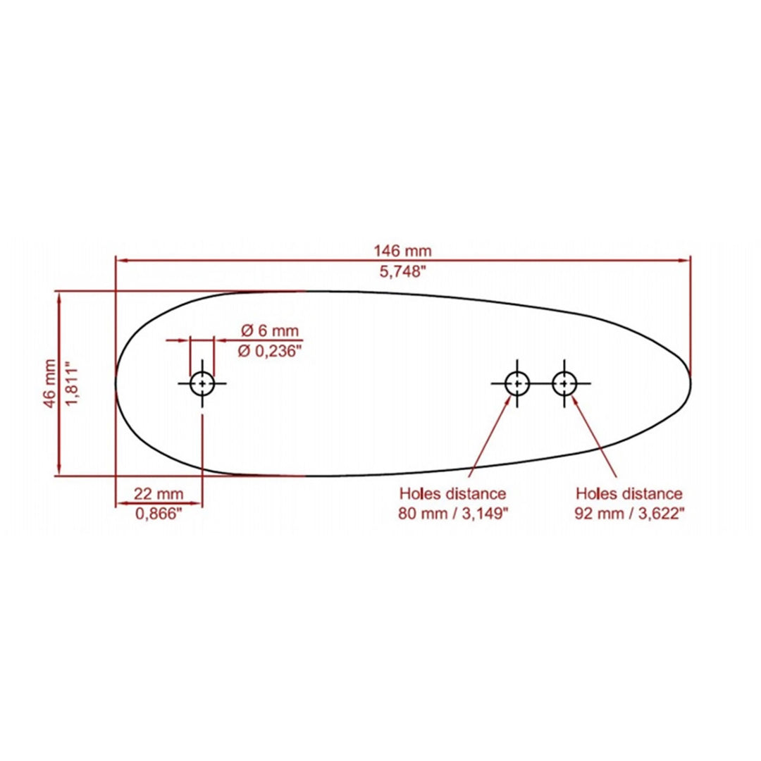 Cervellati Microcell Recoil Pad 23mm Thick - 92mm Hole Black