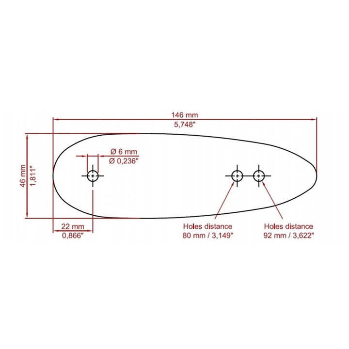 Cervellati Microcell Recoil Pad 23mm Thick - 92mm Hole Black