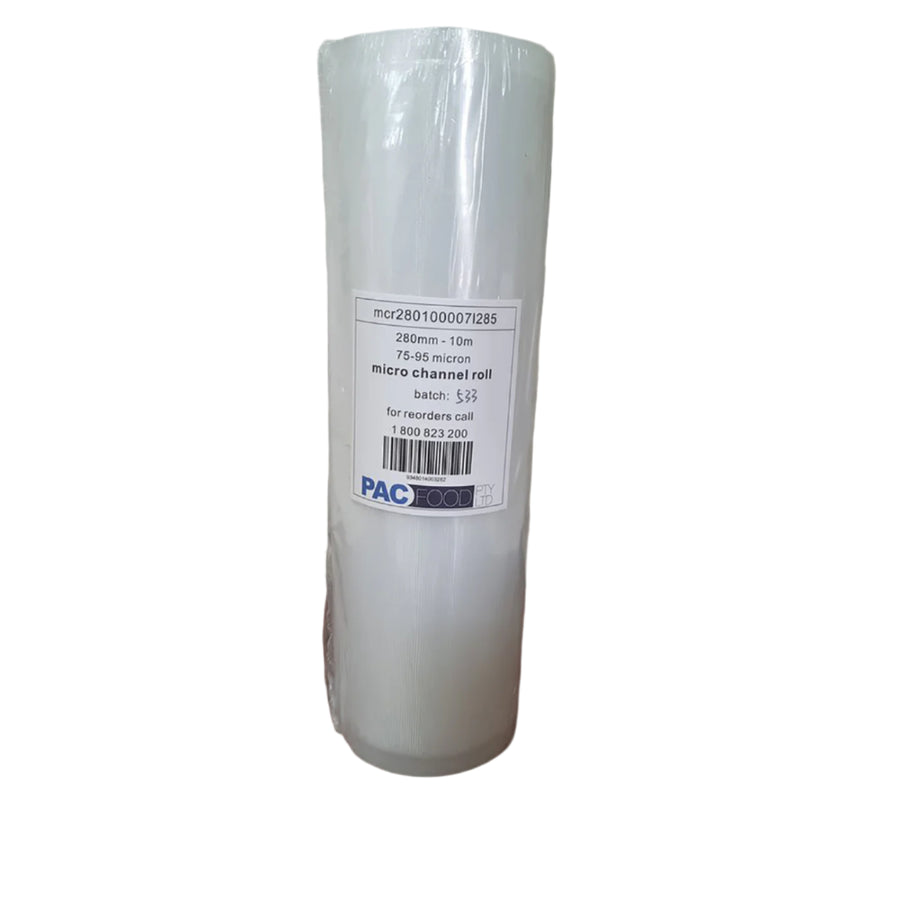 Pac Food Micro-Channel Vac Bag Roll - 85 Microns - 150mm Wide - 10m Roll