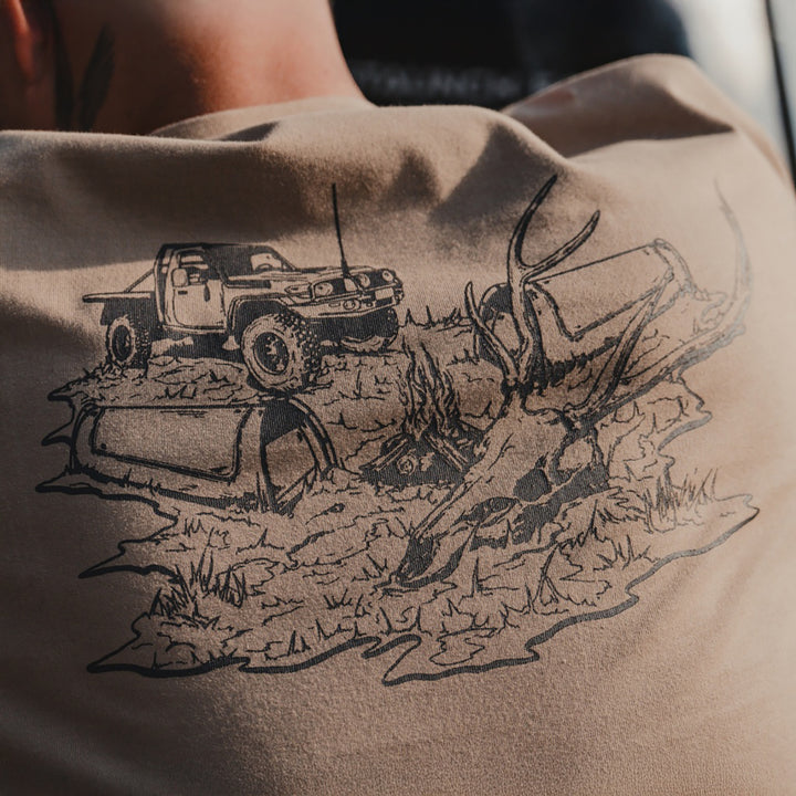 Spika Mens GO Deer Camp SS T-Shirt 2XL / Bone