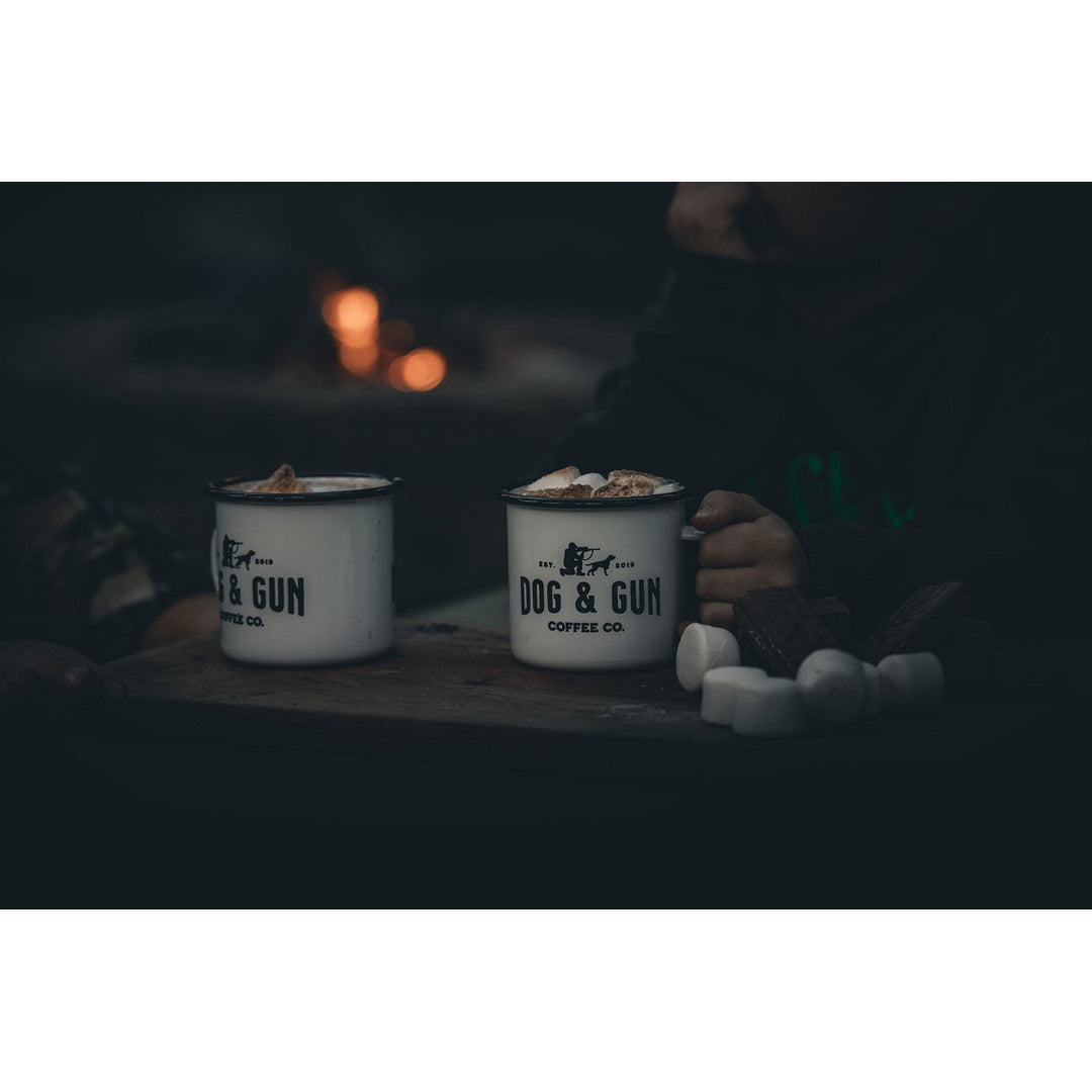 Dog & Gun 300ml Enamel Mug White