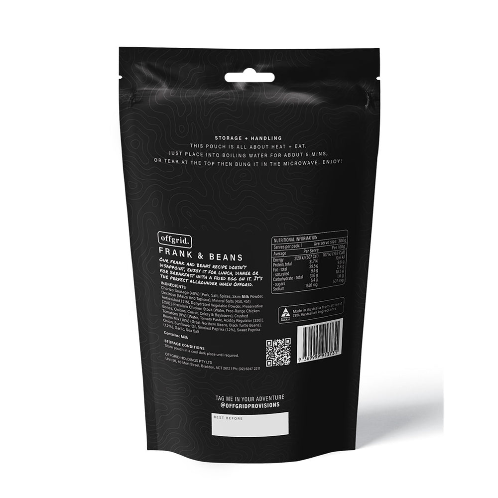 Offgrid Provisions Frank & Beans - Heat & Eat Meal