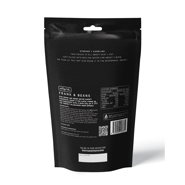 Offgrid Provisions Frank & Beans - Heat & Eat Meal