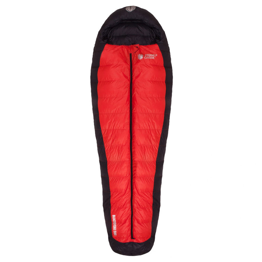 Stoney Creek Black Stag 500 Sleeping Bag Black/Blood Orange