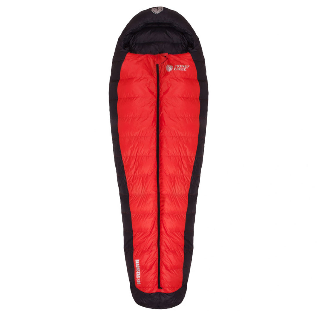 Stoney Creek Black Stag 800 Sleeping Bag Black/Blood Orange