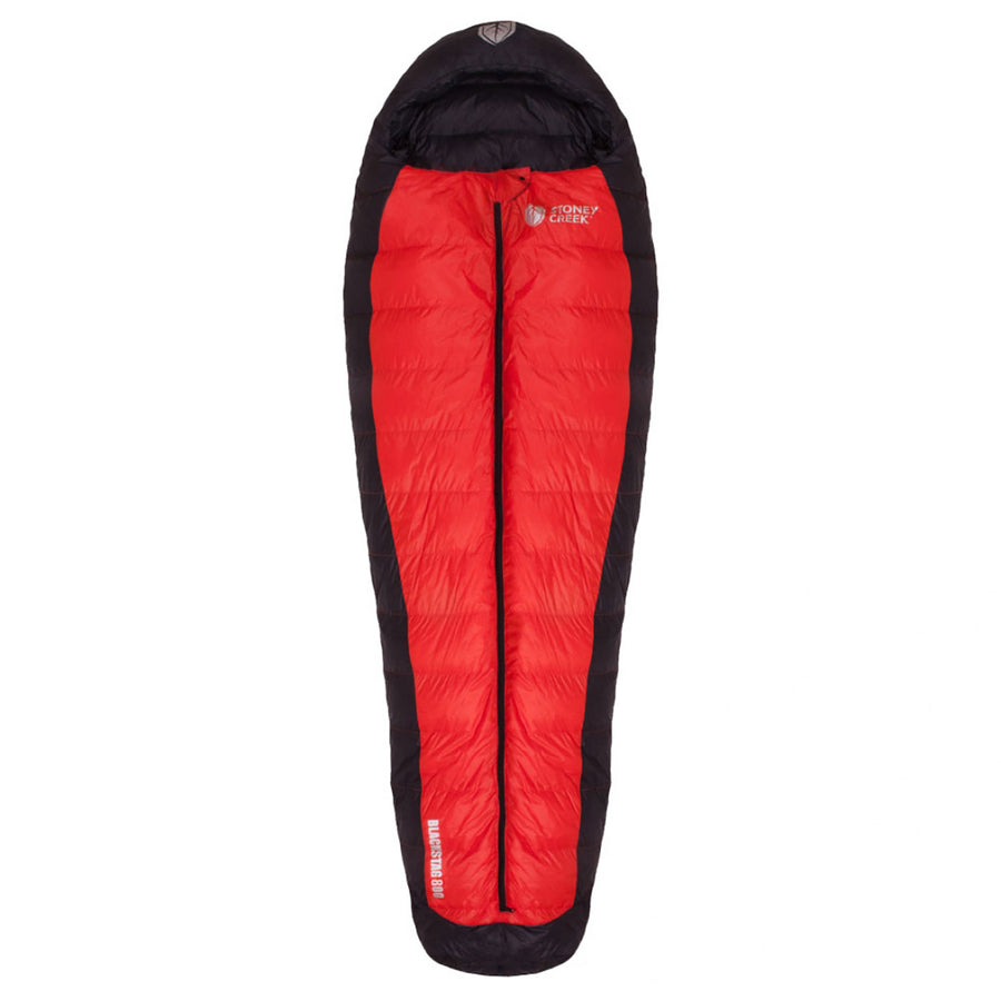 Stoney Creek Black Stag 800 Sleeping Bag Black/Blood Orange