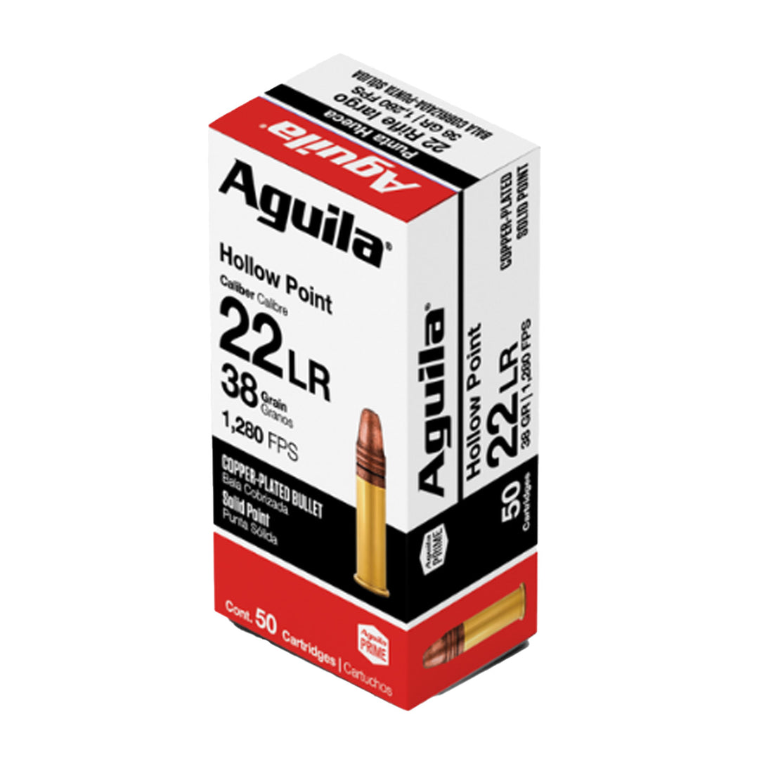 AGUILA 22LR HV HP 38GR Rimfire Ammo - 50 Rounds