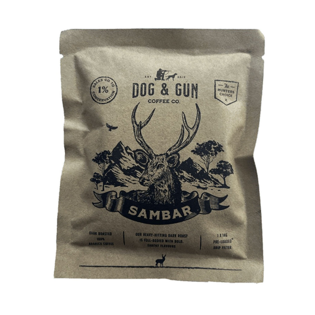 Dog & Gun Sambar Dark Roast Coffee with Single Serve Drip Filter - 7pk
