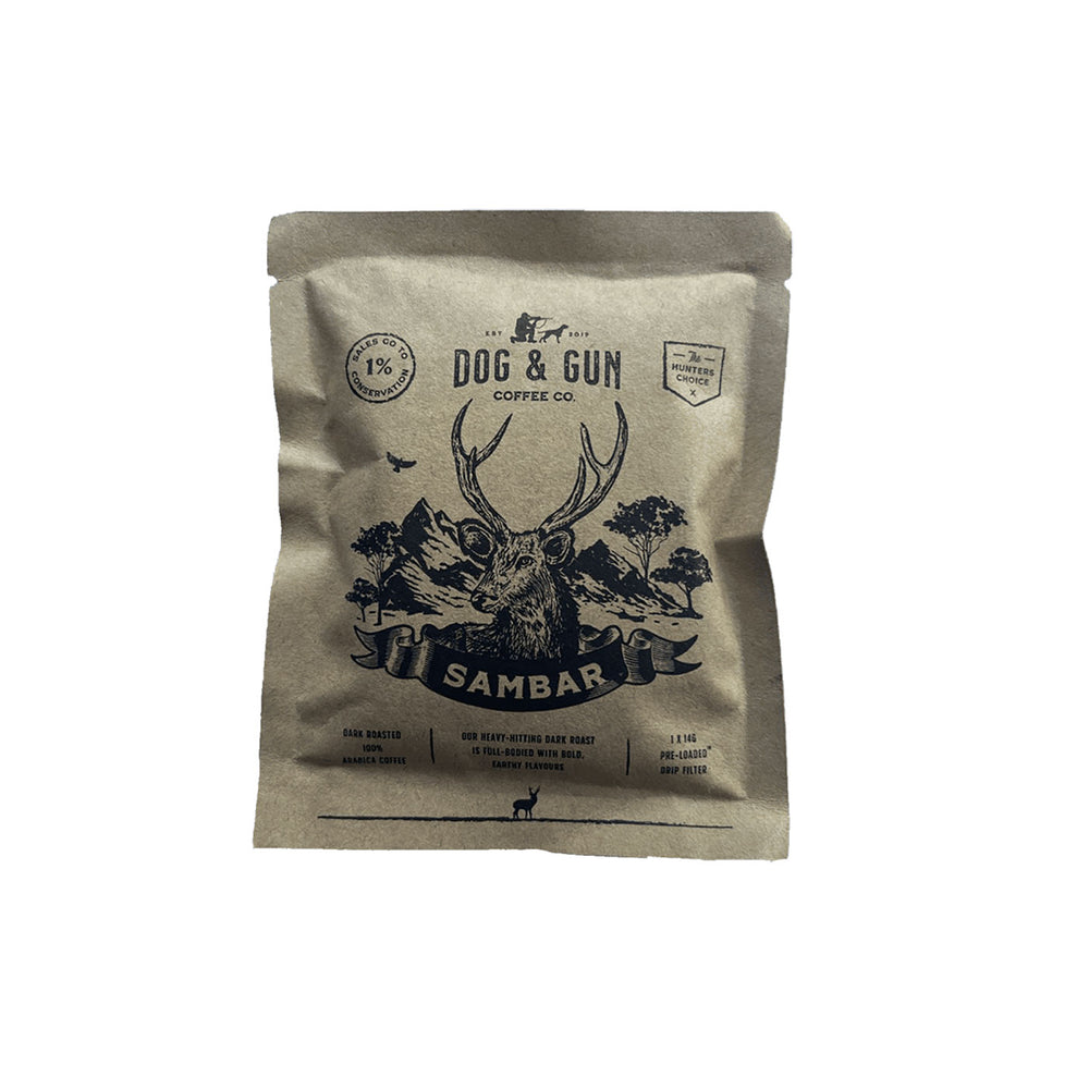 Dog & Gun Sambar Dark Roast Coffee with Single Serve Drip Filter - 15pk