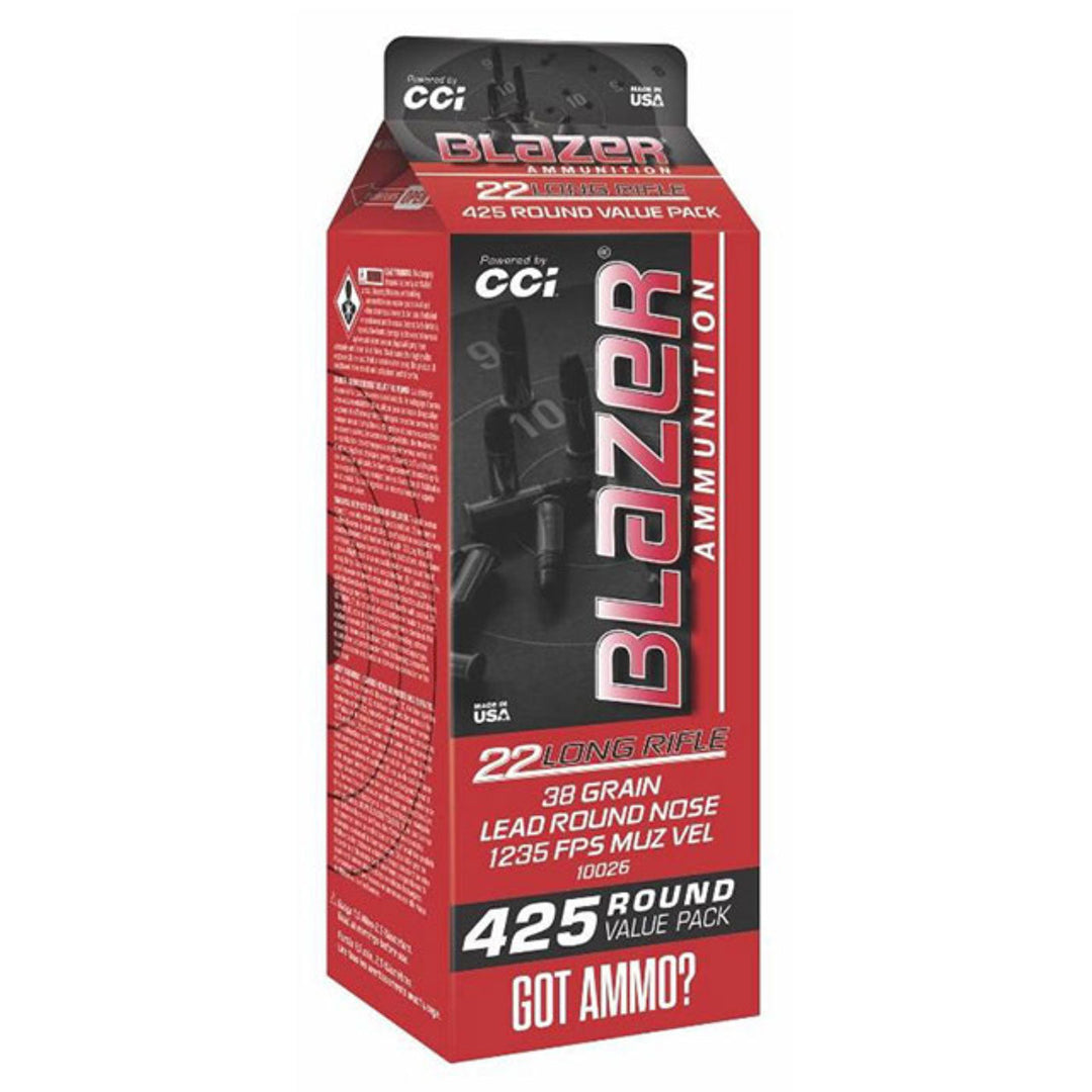CCI Blazer 22 LR 38 Grain - Lead Round Nose - Rimfire Ammo - 425 Rounds .22 LR