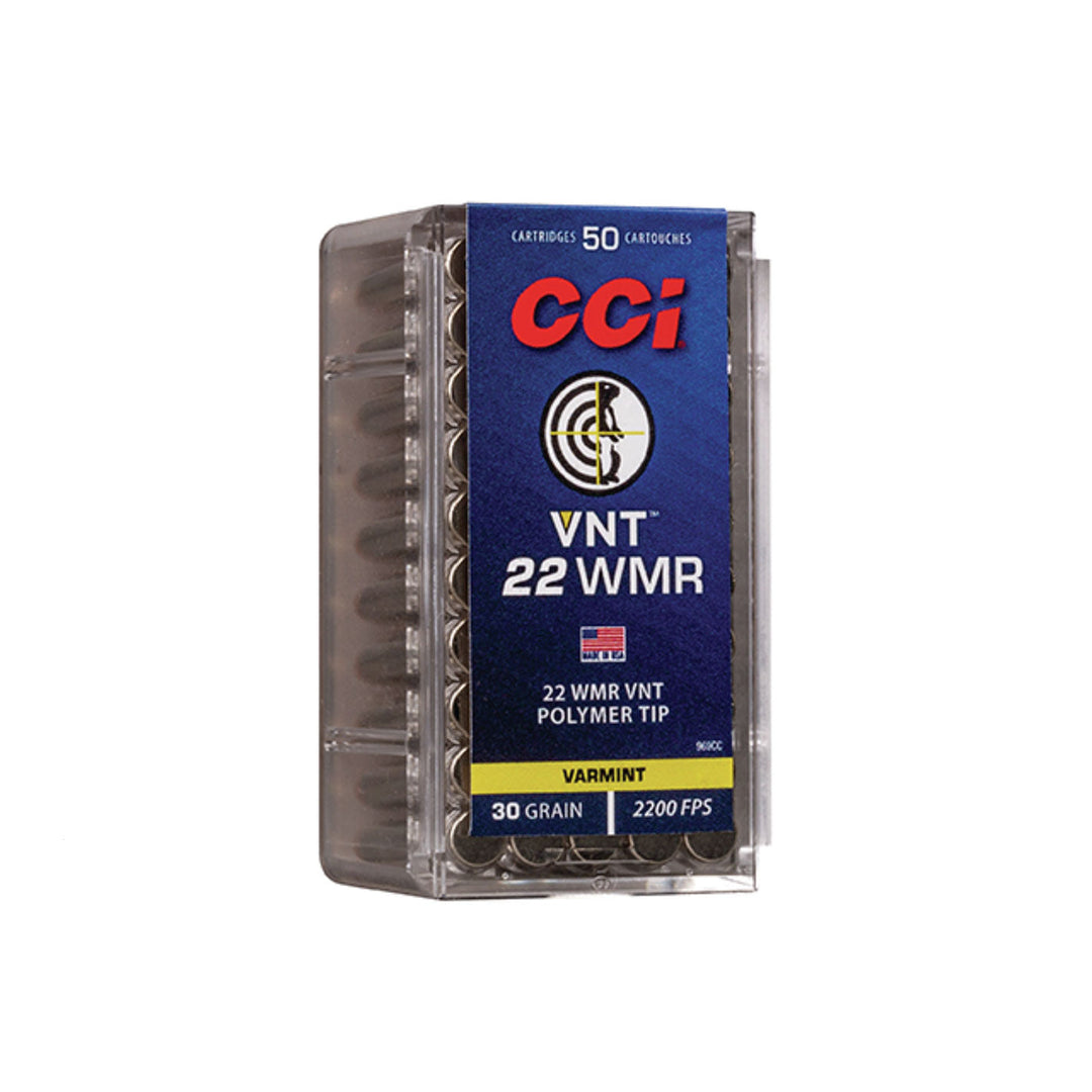 CCI VNT 22 WMR 30 Grain - Polymer Tip - Rimfire Ammo - 50 Rounds .22 WMR