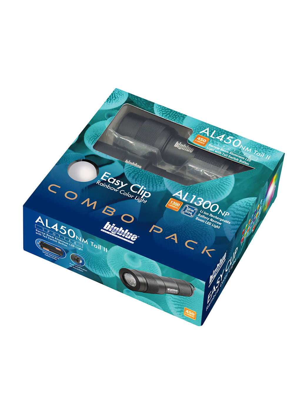 Bigblue AL450NM-T II & AL1300NP Waterproof Dive Torch Pack\