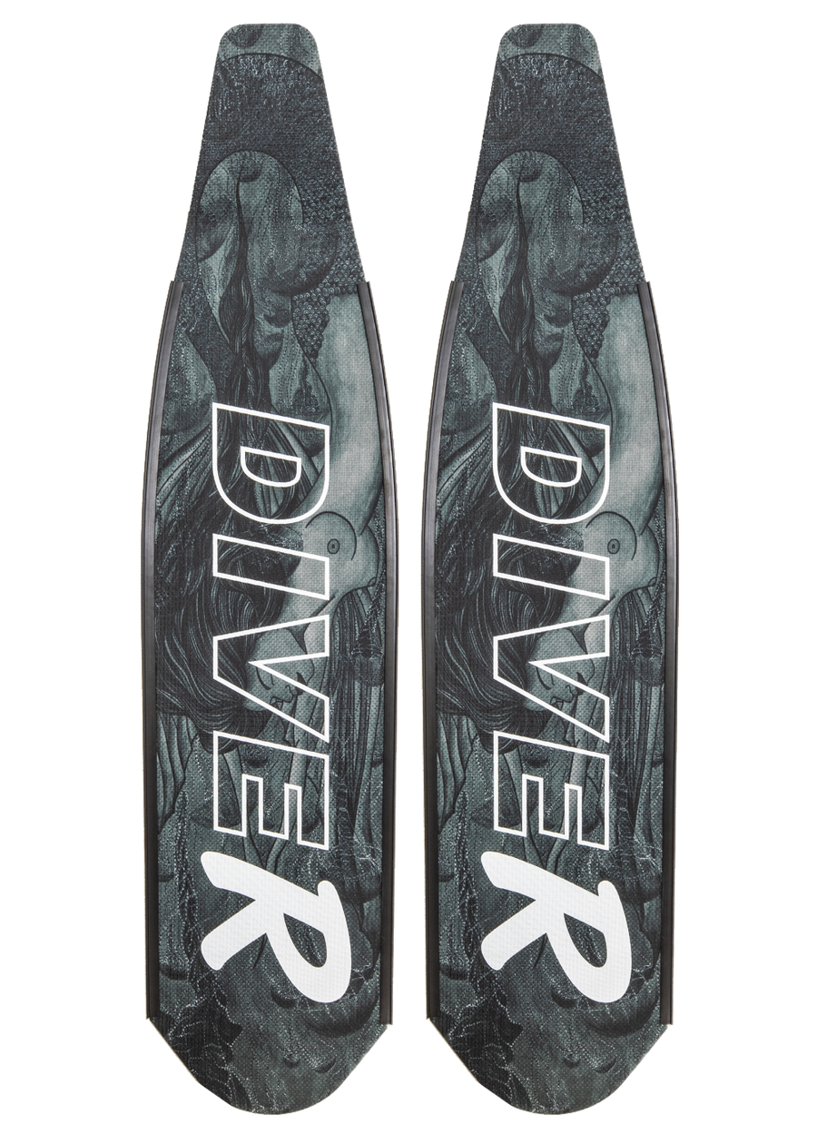 DiveR Spearfishing Blades Carbon Monochrome Mermaid