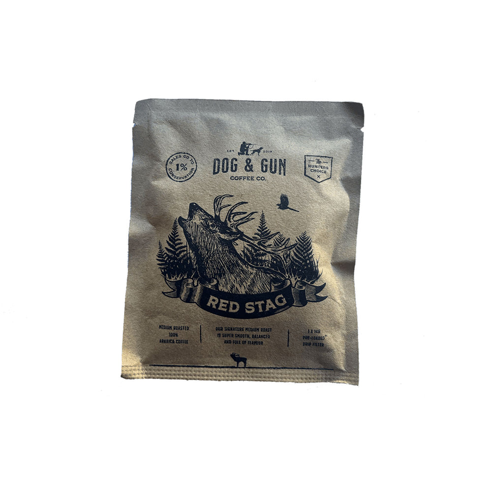 Dog & Gun Red Stag Medium Roast Coffee with Single Serve Drip Filter - 15pk