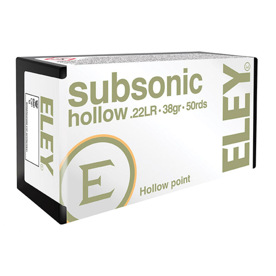 Eley Subsonic 22 LR - 1040 FPS - Hollow Point - Rimfire Ammo - 50 Rounds .22 LR