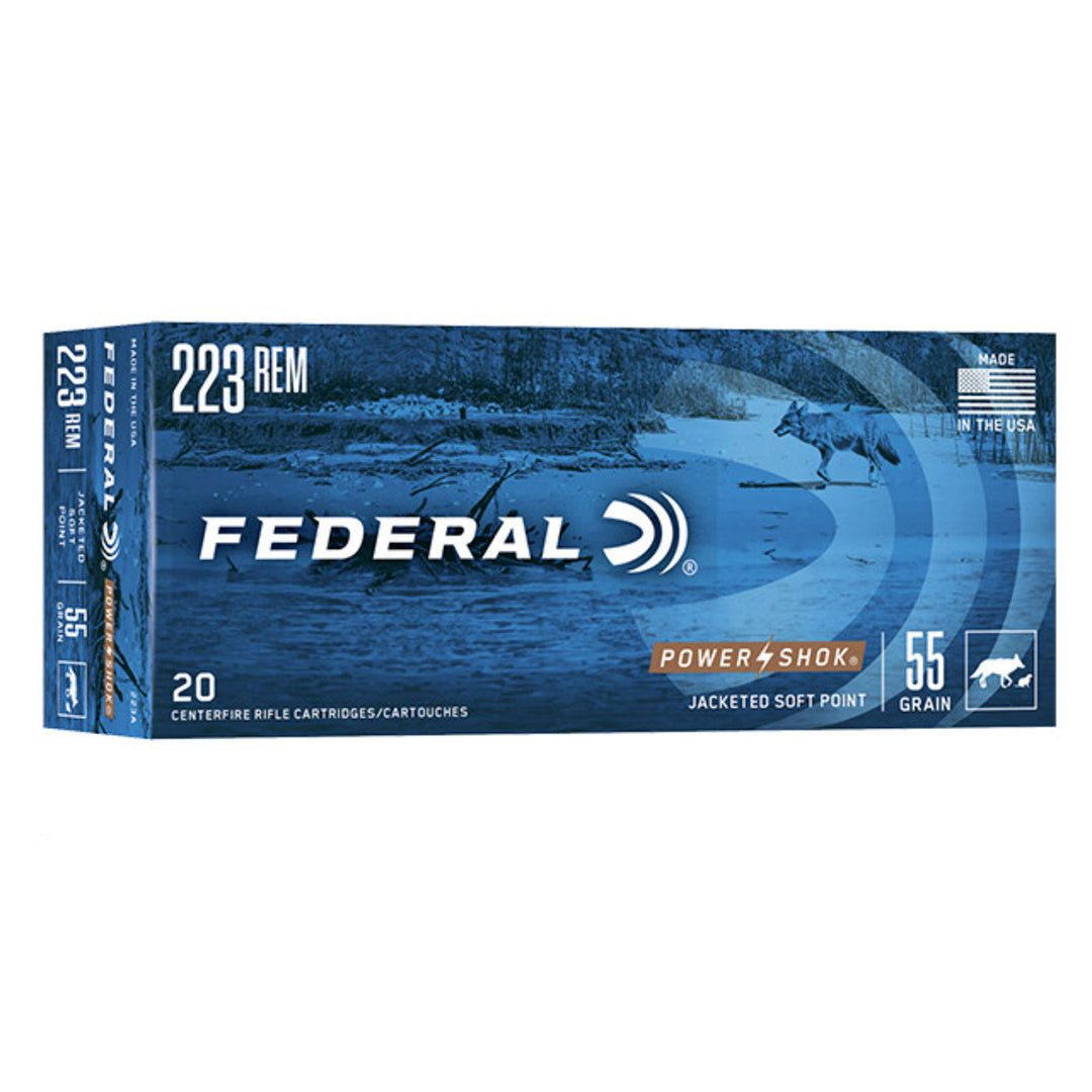 Federal Power-Shok 223 Rem 55 Grain - Soft Point - Centrefire Ammo - 20 Rounds .223 REM