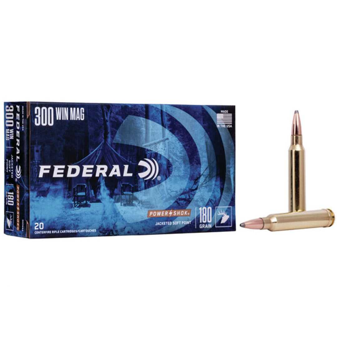Federal Power-Shok 300 Win Mag 180 Grain - Soft Point - Centrefire Ammo - 20 Rounds .300 WIN MAG