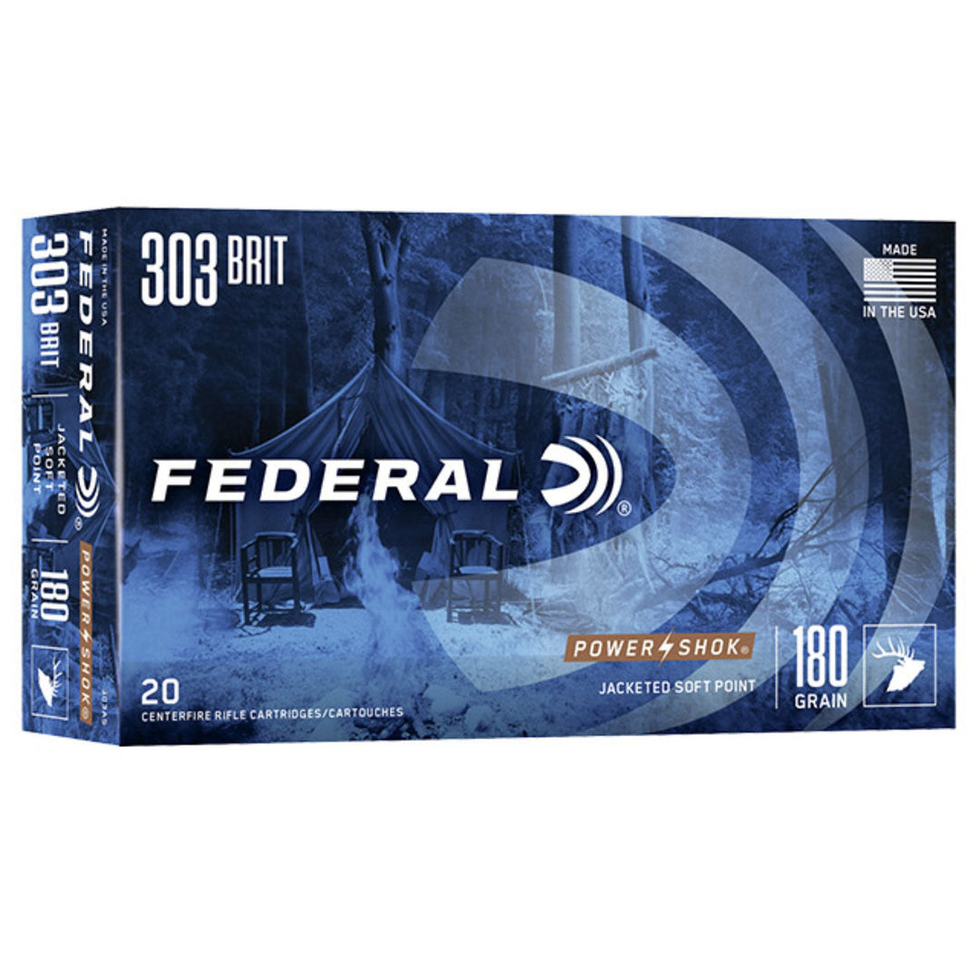 Federal Power-Shok 303 British 180 Grain - Soft Point - Centrefire Ammo - 20 Rounds .303 BRITISH