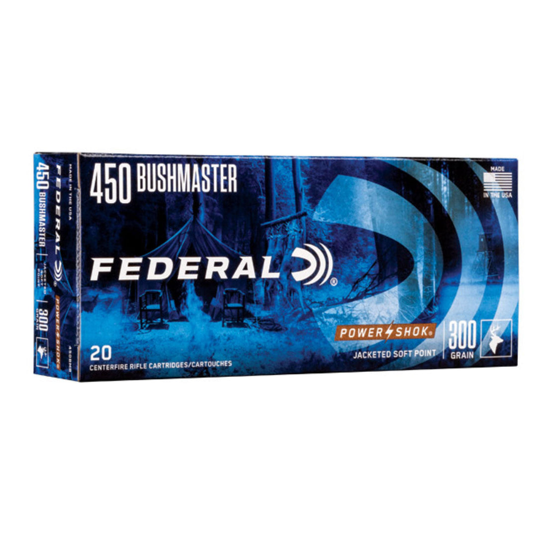 Federal Power-Shok 450 Bushmaster 300 Grain - Soft Point - Centrefire Ammo - 20 Rounds .450 BUSHMASTER