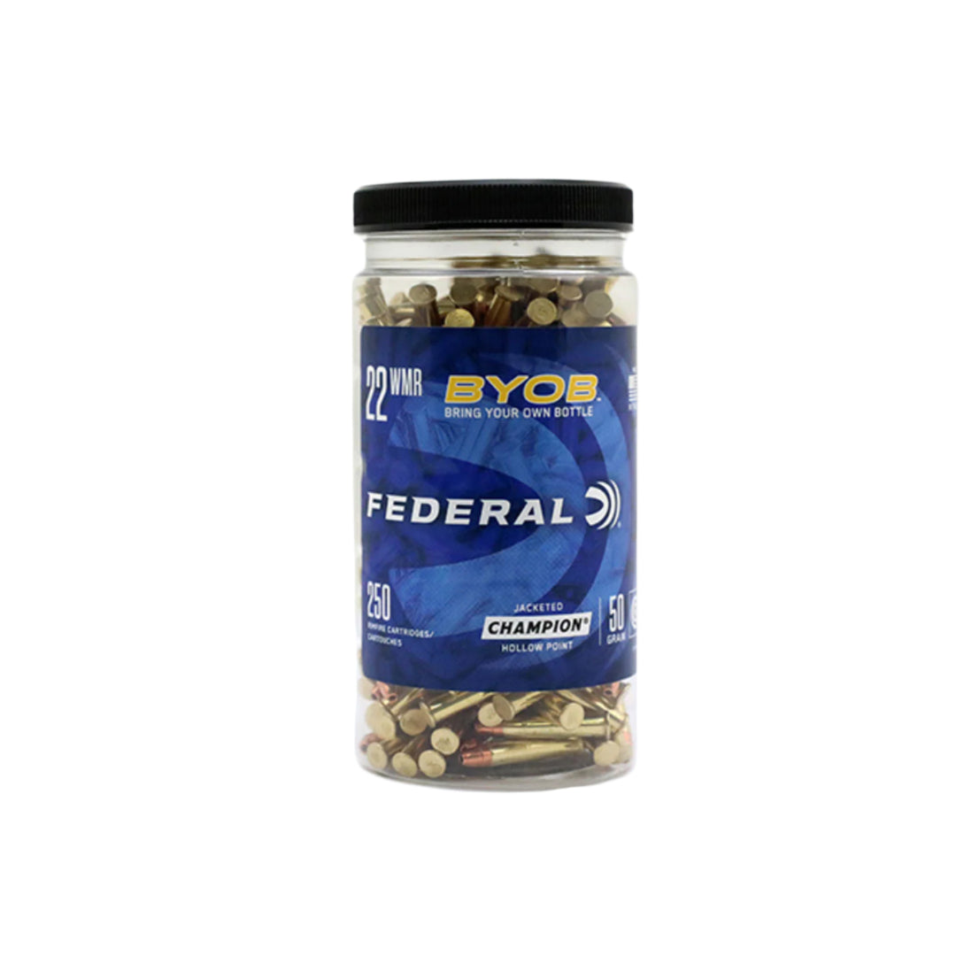 Federal JHP 22 WMR 50 Grain - Jacketed Hollow Point - Rimfire Ammo - 250 Rounds .22 WMR