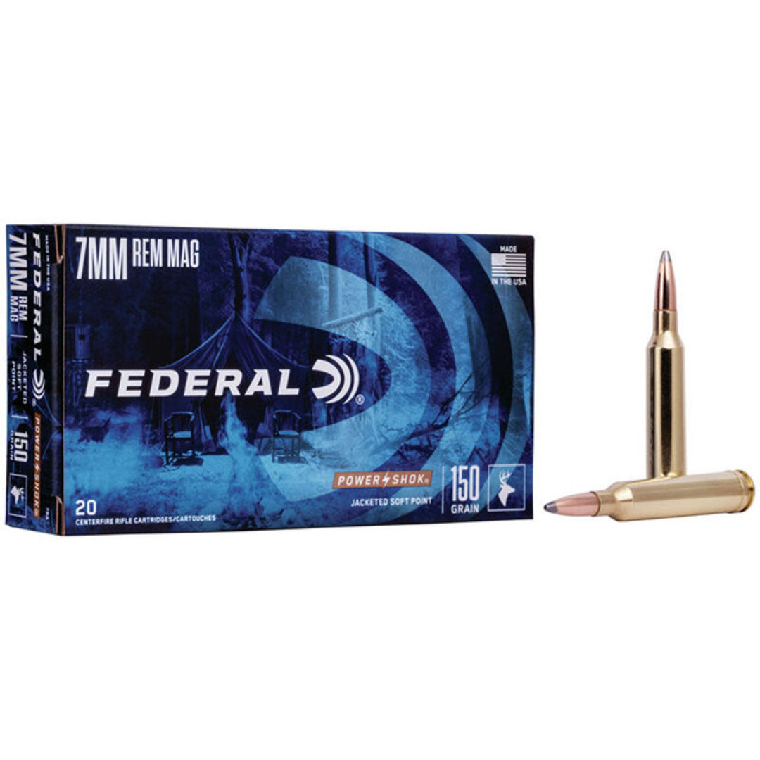 Federal Power-Shok 7mm Rem Mag 150 Grain - Soft Point - Centrefire Ammo - 20 Rounds 7MM REM MAG