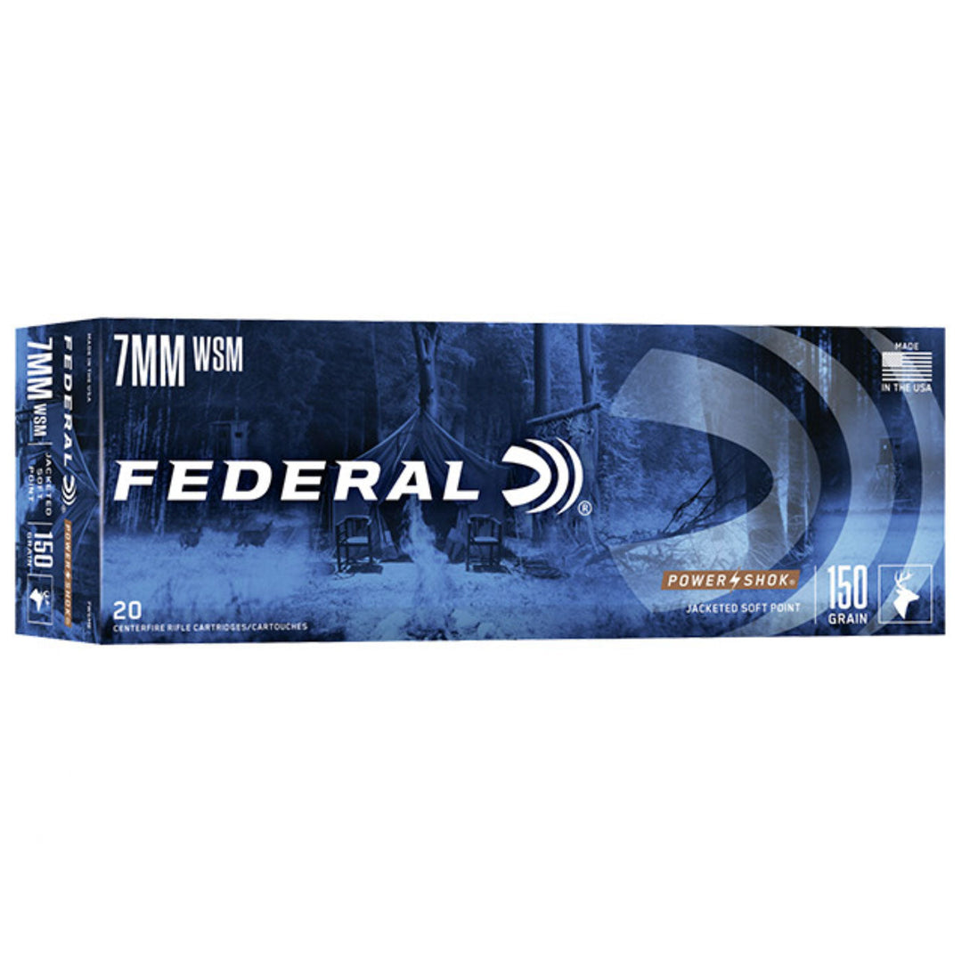 Federal Power-Shok 7mm WSM 150 Grain - Soft Point - Centrefire Ammo - 20 Rounds .7MM WSM