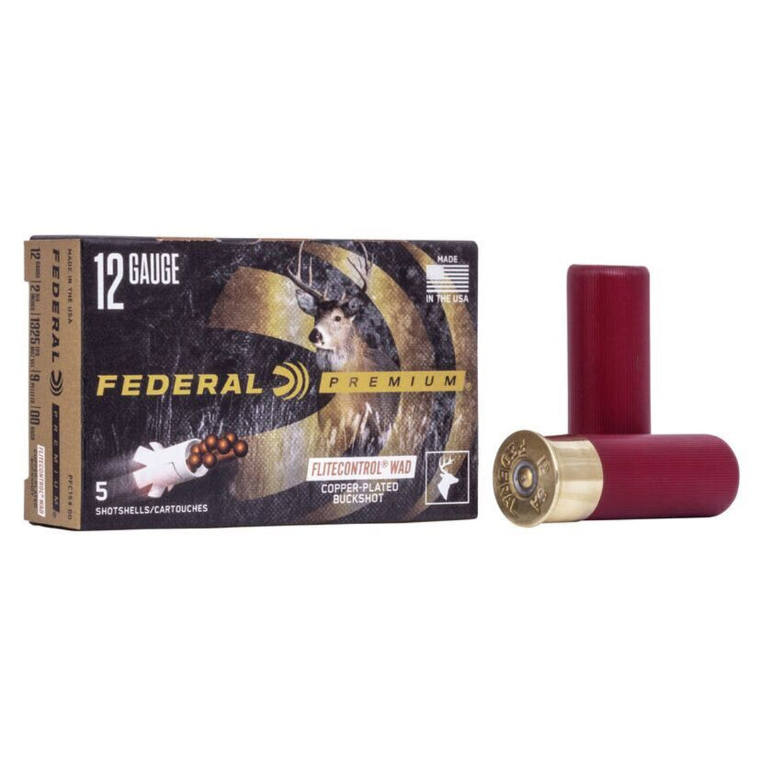 Federal Flite Control Shot Shell -1325 FPS - 00 Buck 9 Pellet - 12 Gauge - 5 Rounds