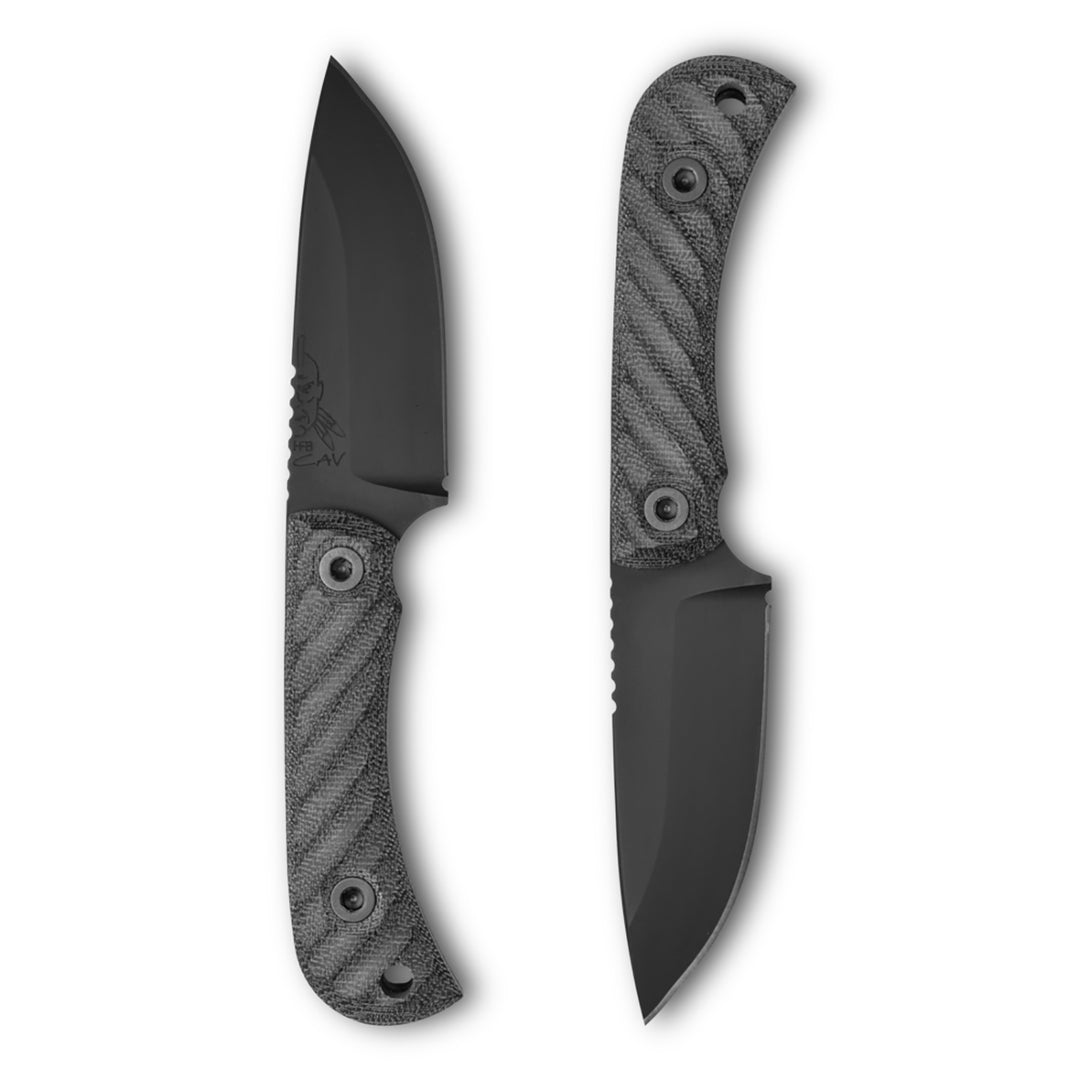 Half Face Blades Cav Jr - 3.5in Black Micarta S45VN