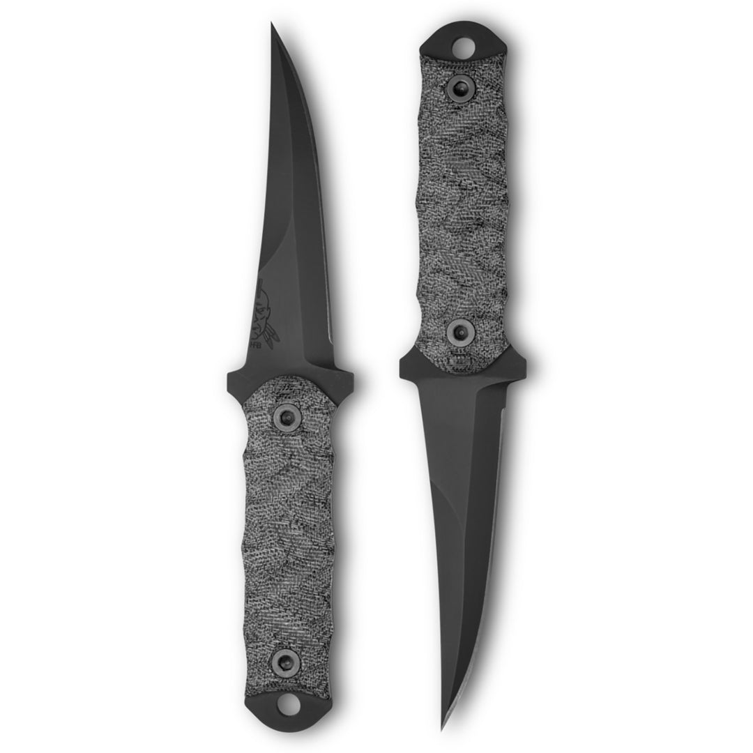 Half Face Blades Combat Filet - 4in Black Micarta S45VN