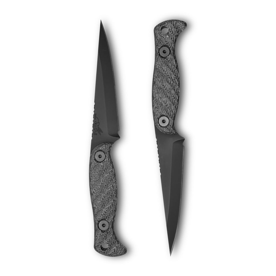 Half Face Blades Congressman - 3.9in Black Micarta S45VN