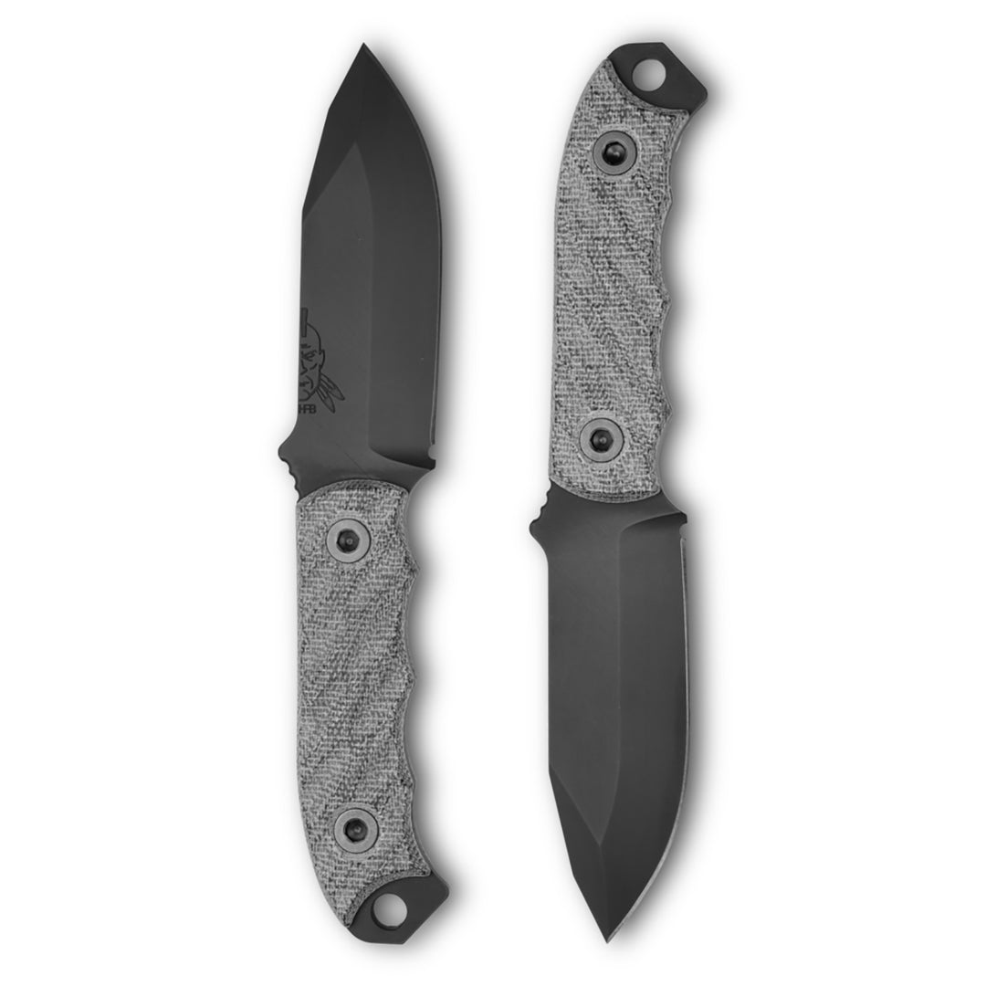 Half Face Blades Disaster Cub - 3.3in Black Micarta 3V