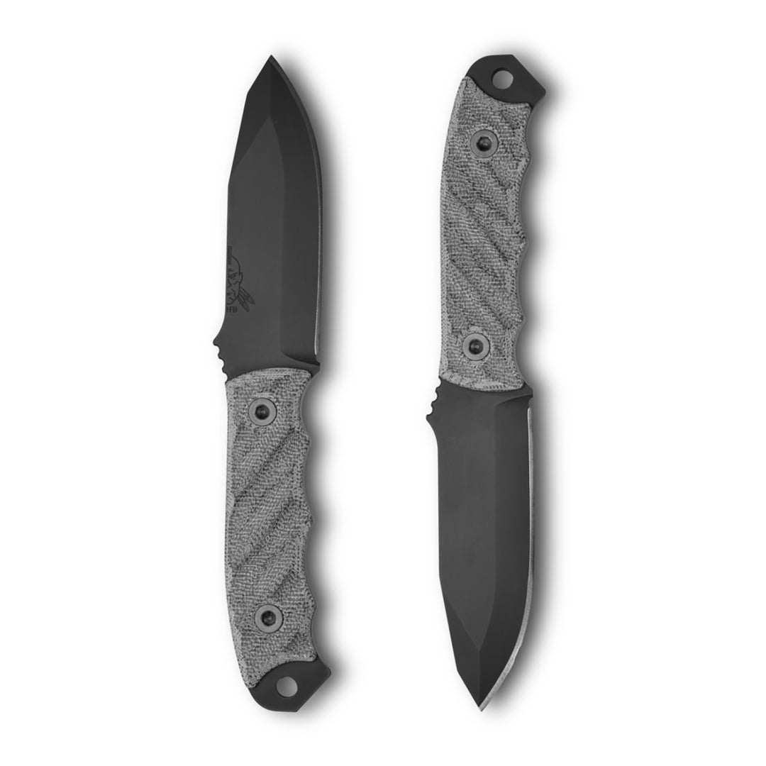 Half Face Blades Disaster Jr - 3.9in Black Micarta 3V
