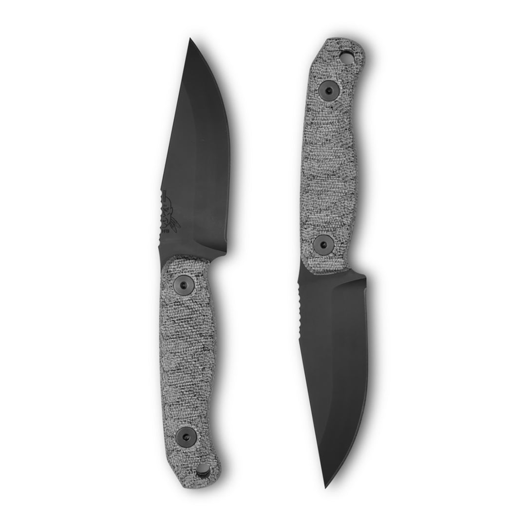 Half Face Blades Feather Light - 3.5in Black Micarta S45VN