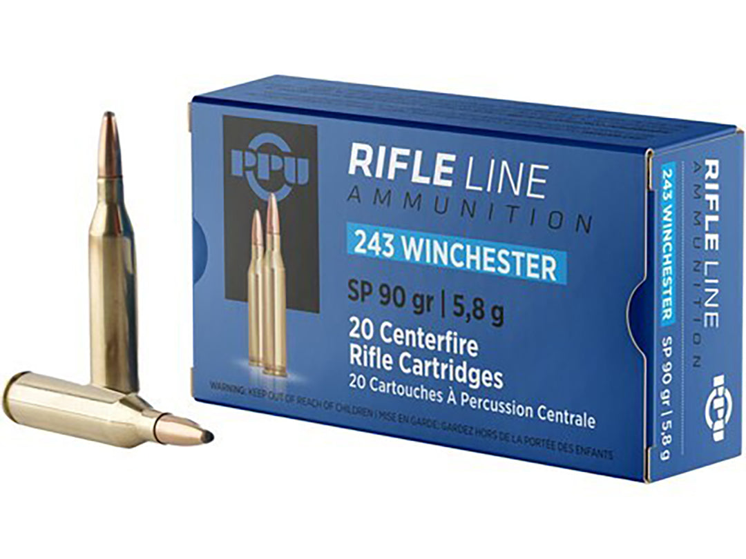 PPU 243 Win 90Gr Soft Point Centrefire Ammo - 20 Rounds