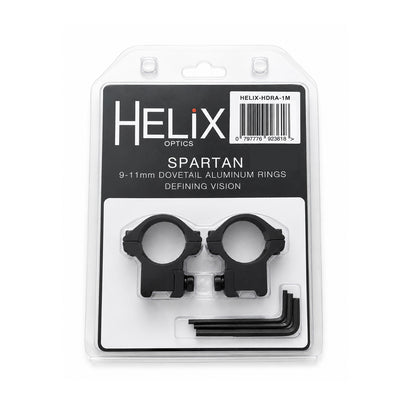 Helix Spartan Aluminium Dovetail 9-11mm Scope Rings - 1in