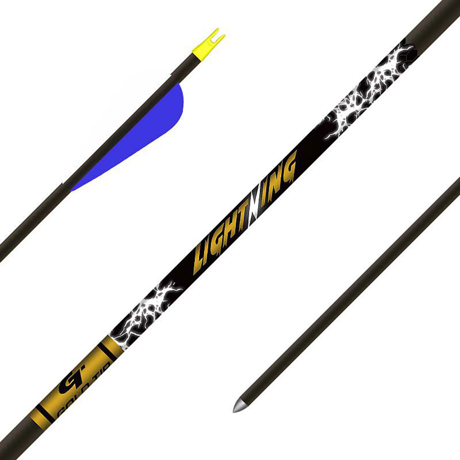 Gold Tip 28" Lightning Youth Fletched Arrows - 6pk