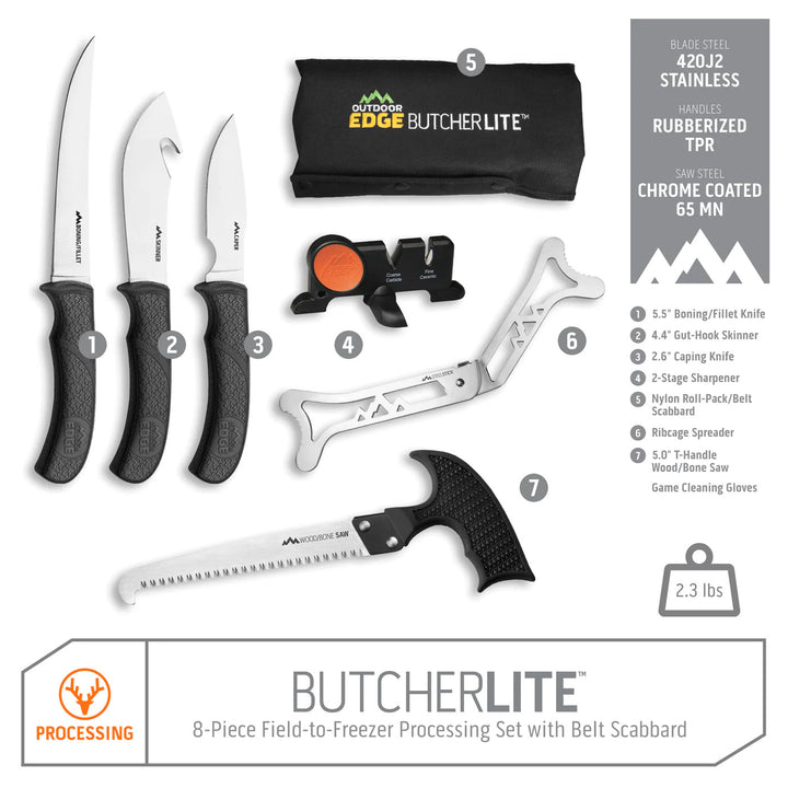 Outdoor Edge Butcher-Lite 8Pc Roll-Pak
