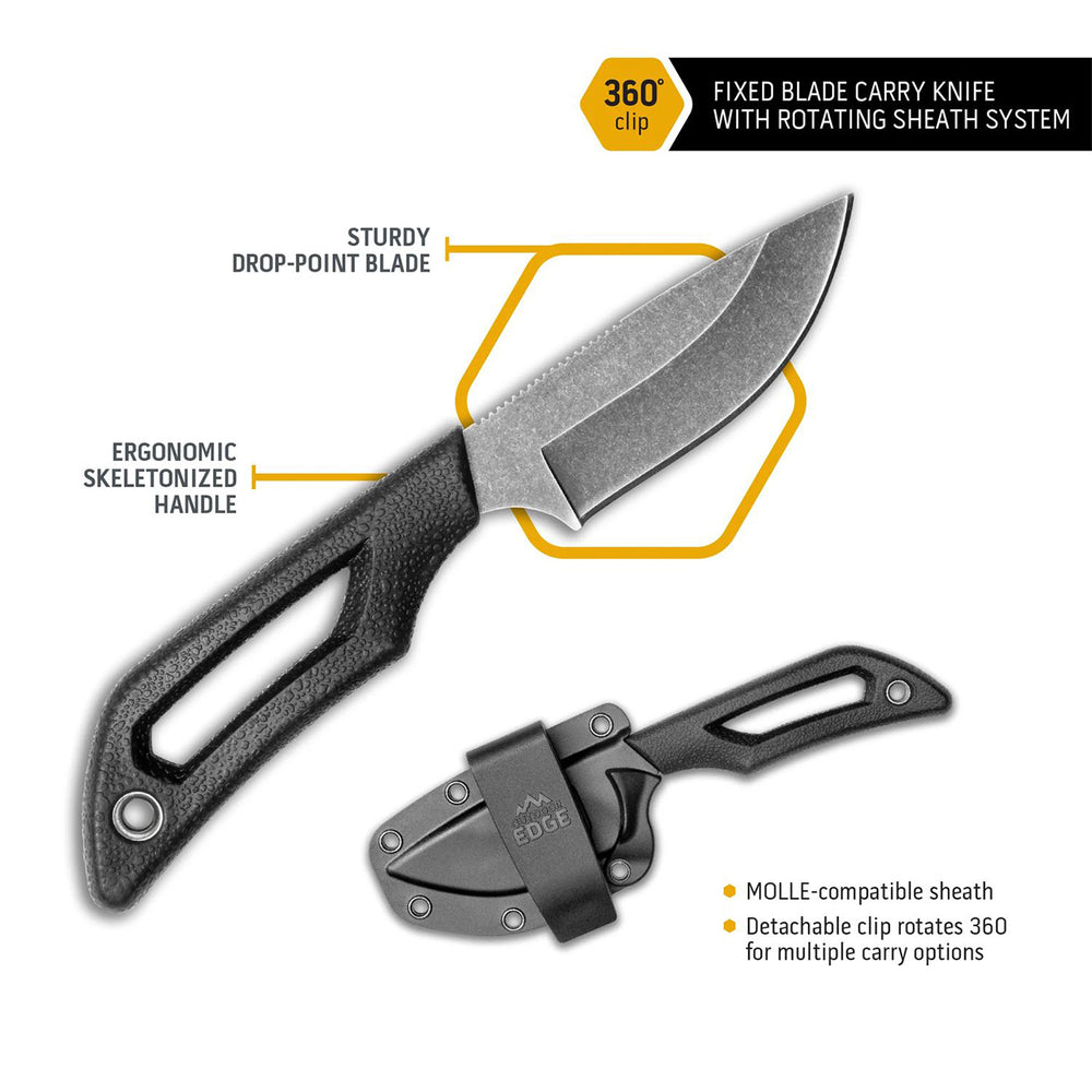Outdoor Edge Pivot Drop-Point Knife w Sheath