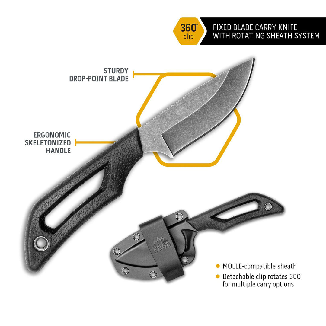 Outdoor Edge Pivot Drop-Point Knife w Sheath