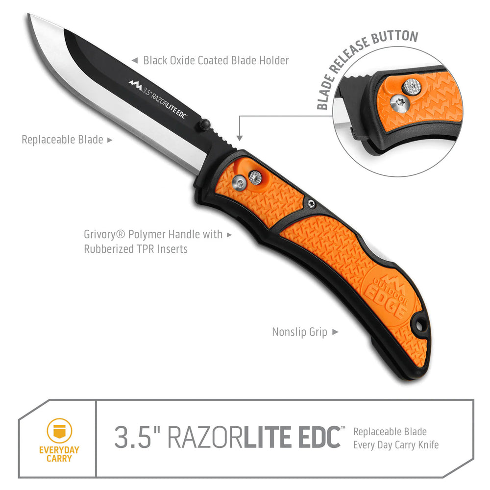 Outdoor Edge Razor-Lite Edc Orange + 6 Spare Blades