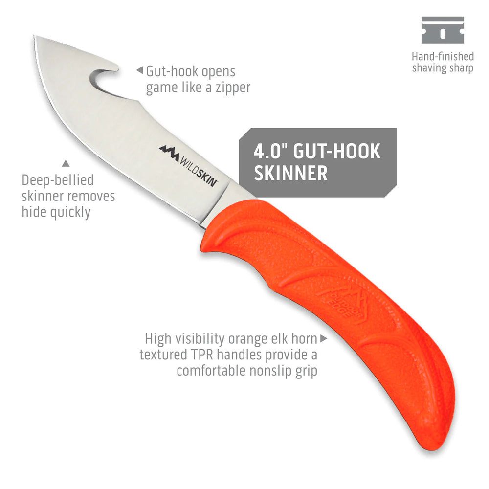 Outdoor Edge Wild-Skin Knife with Gut Hook