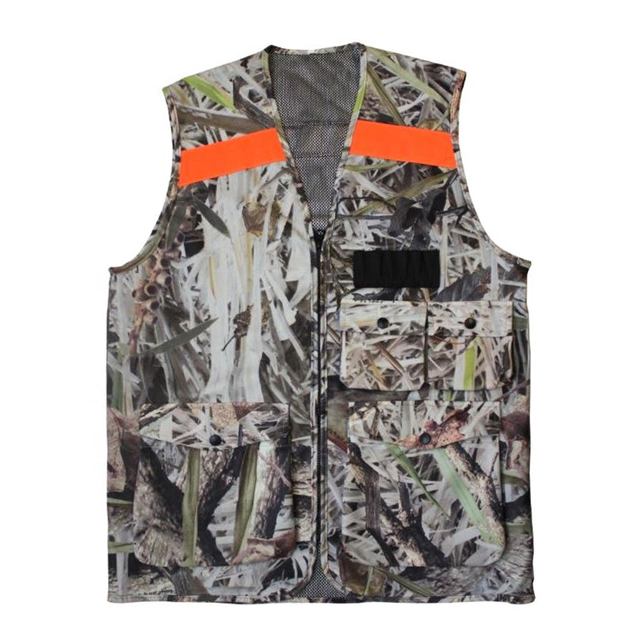 Pro-Tactical 4 Pocket Koorangie Camo Vest with Neon Orange Strip