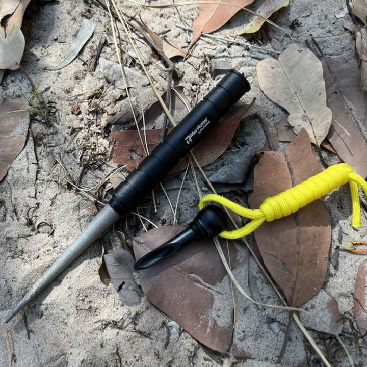 Pro-Tactical Paracord Knife Sharpener & Flint Tool - Yellow