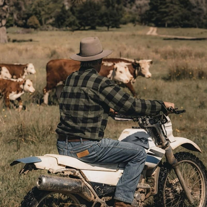 Ridgeline Mens Organic Check Shirt - Green