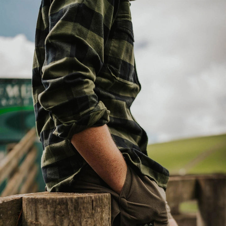 Ridgeline Mens Organic Check Shirt - Green