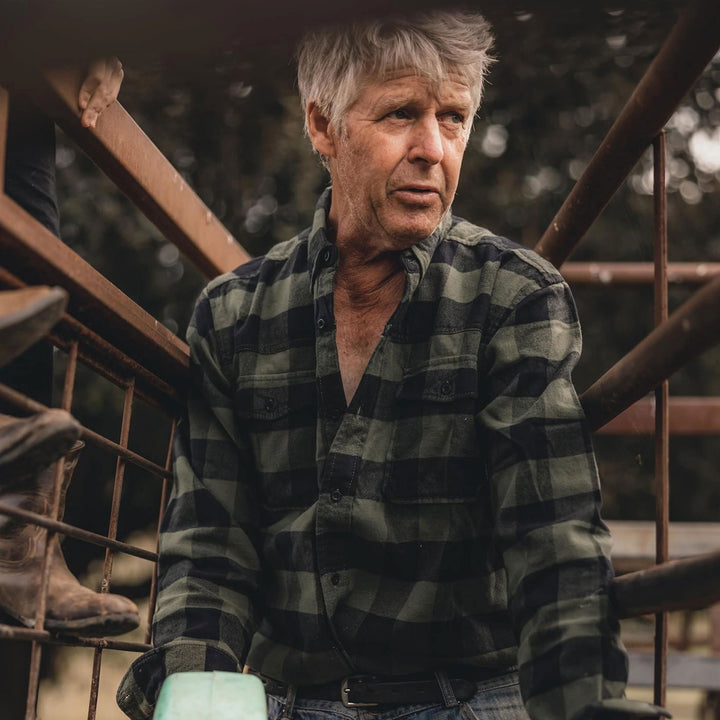 Ridgeline Mens Organic Check Shirt - Green