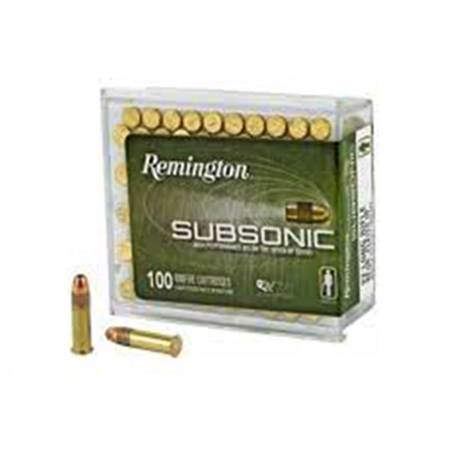Remington Subsonic 22 LR 40 Grain - 1050 FPS - Copper Plated Hollow Point - Rimfire Ammo - 100 Rounds .22 LR