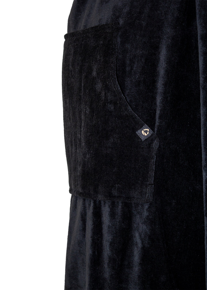 SALT Hooded Cotton Poncho Towel - Black