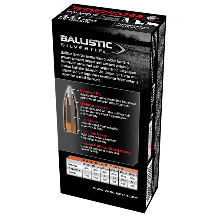 Winchester Polymer Silver Tip Centrefire Ammo - 20 Rounds .223 REM