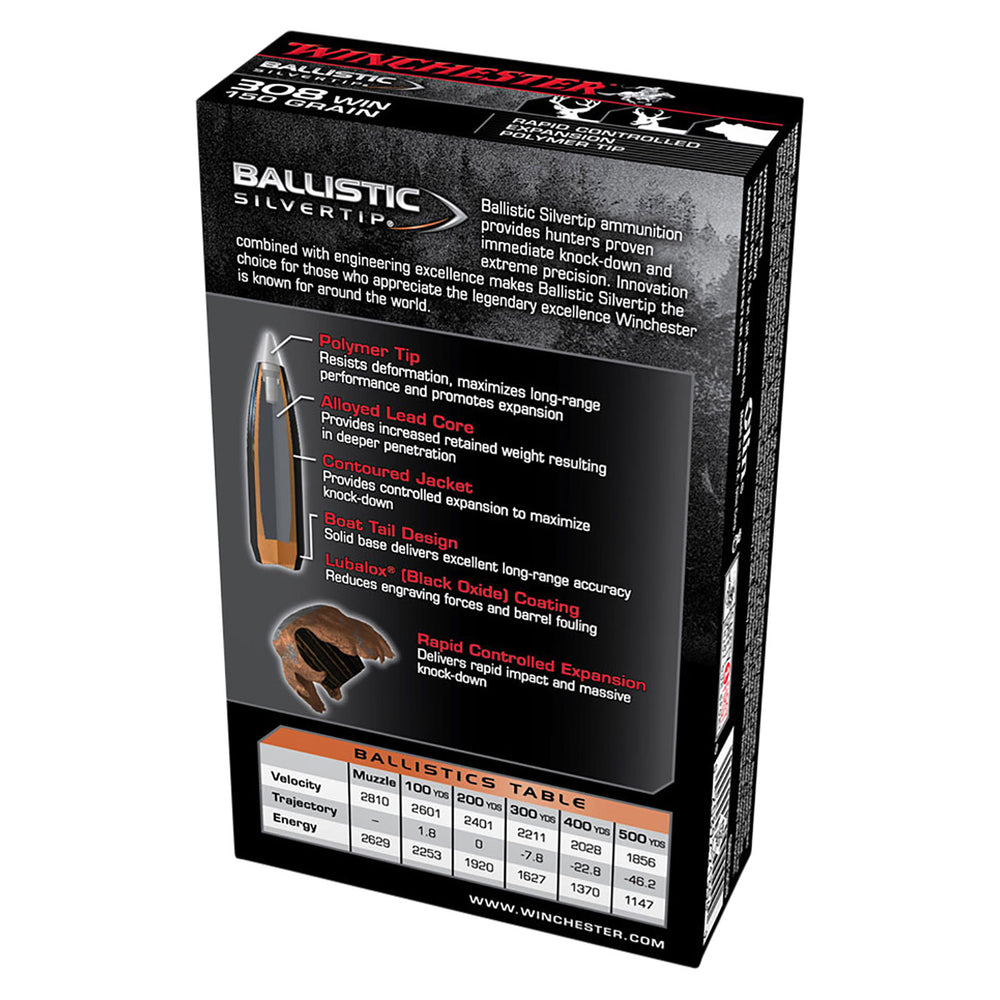 Winchester Ballistic ST 308Win 150gr PT Ammo - 20 Rounds .308 WIN